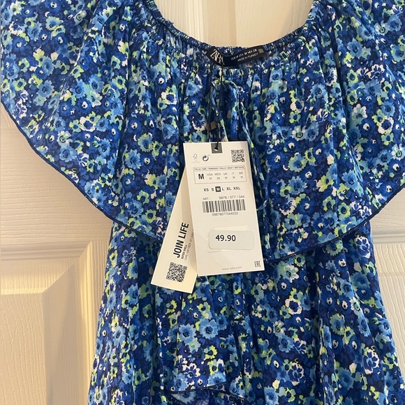 NWT Zara Ruffled Print Jumpsuit - Picture 3 of 7